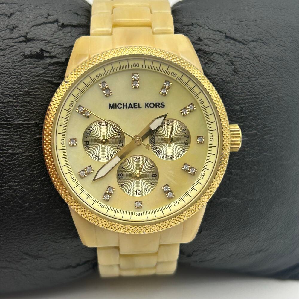 Michael Kors Women MK5039 Chronograph Watch Working New Battery